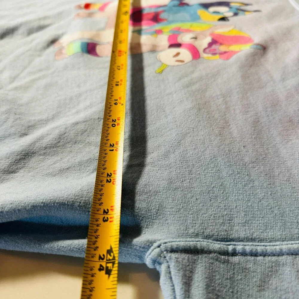Bluey Unicorn Sweatshirt Light Blue Crewneck Pullover Women's Large Boxlunch - Picture 6 of 7